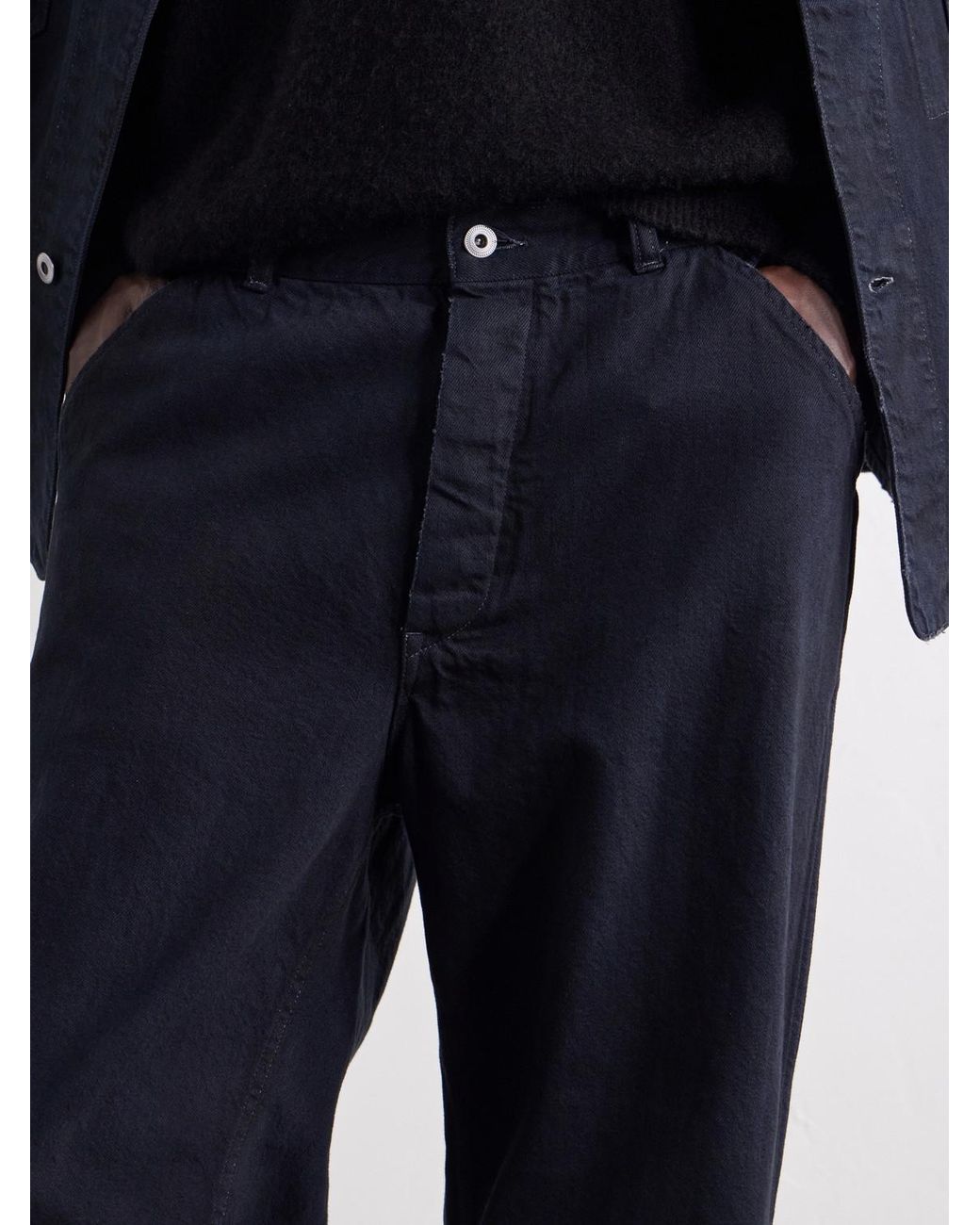 A.PRESSE Blue Denim Wide-Leg Trousers for men