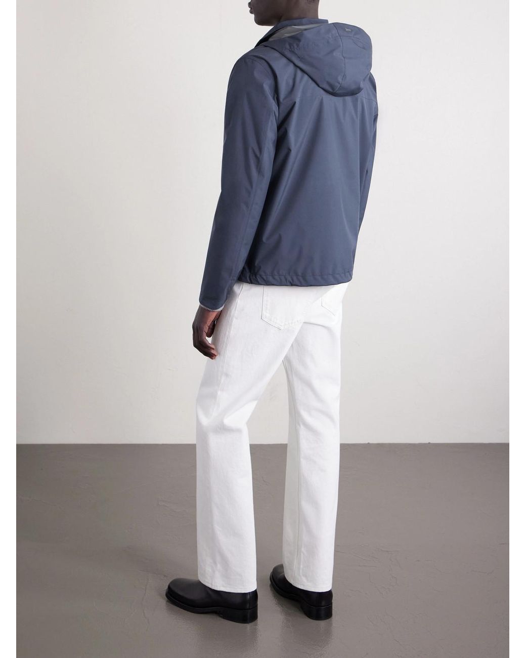 Herno Blue Shell Hooded Jacket for men