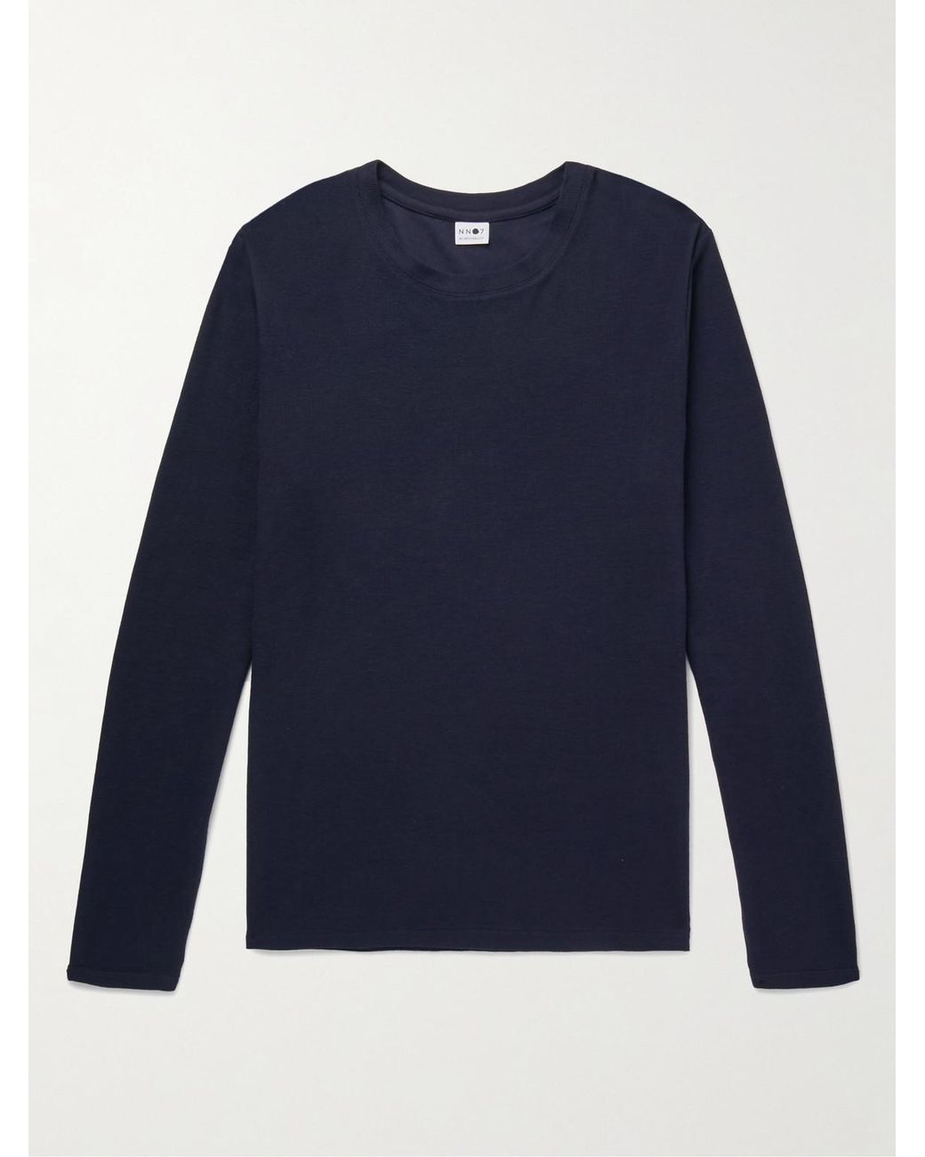 NN07 Blue Clive Waffle-Knit Cotton And Modal-Blend T-Shirt for men