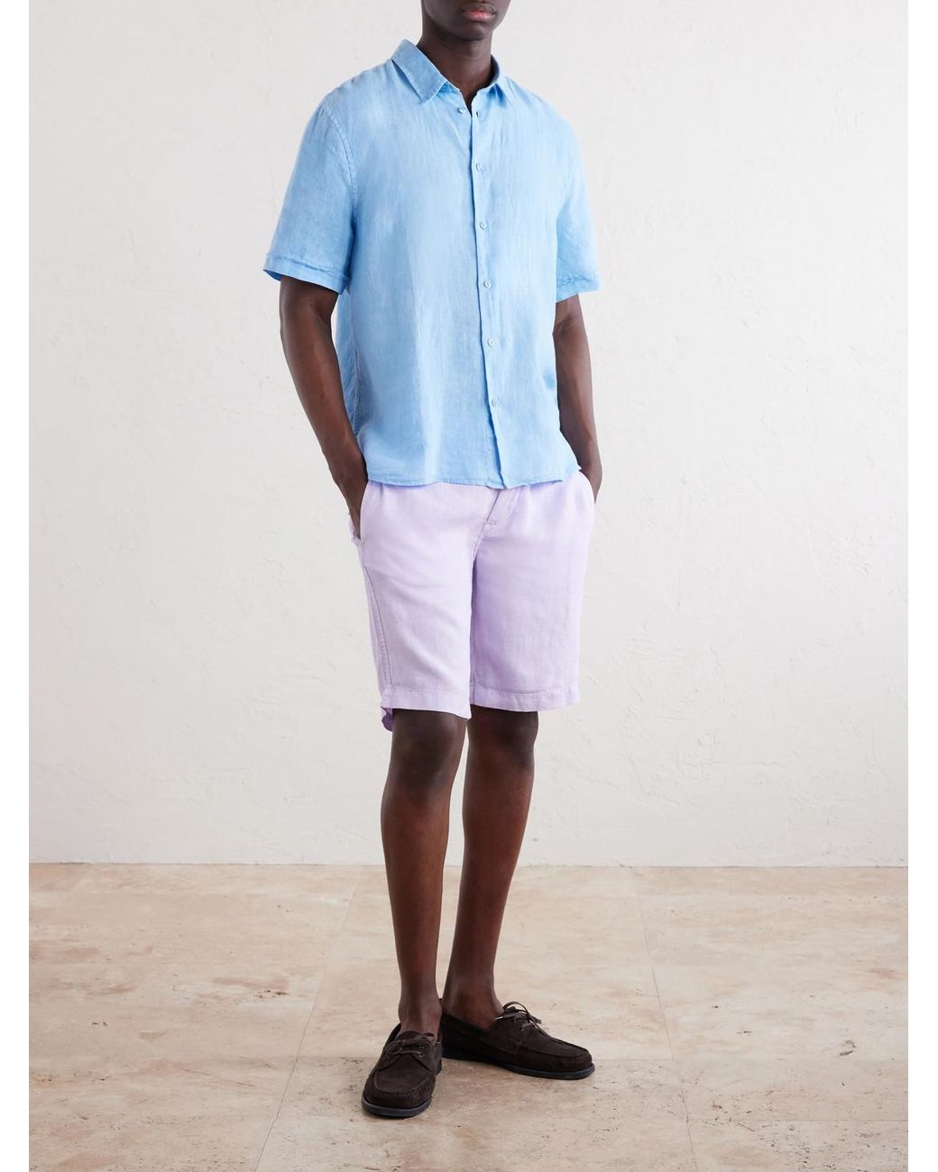 Vilebrequin Blue Linen Shirt for men
