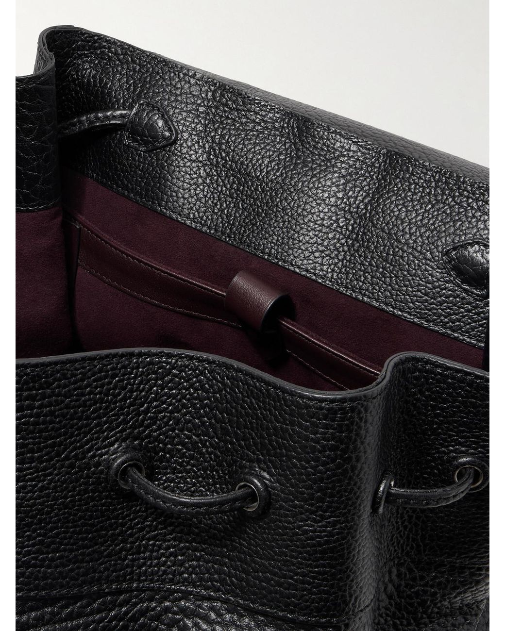 Metier Black Glide Full-Grain Leather Backpack for men