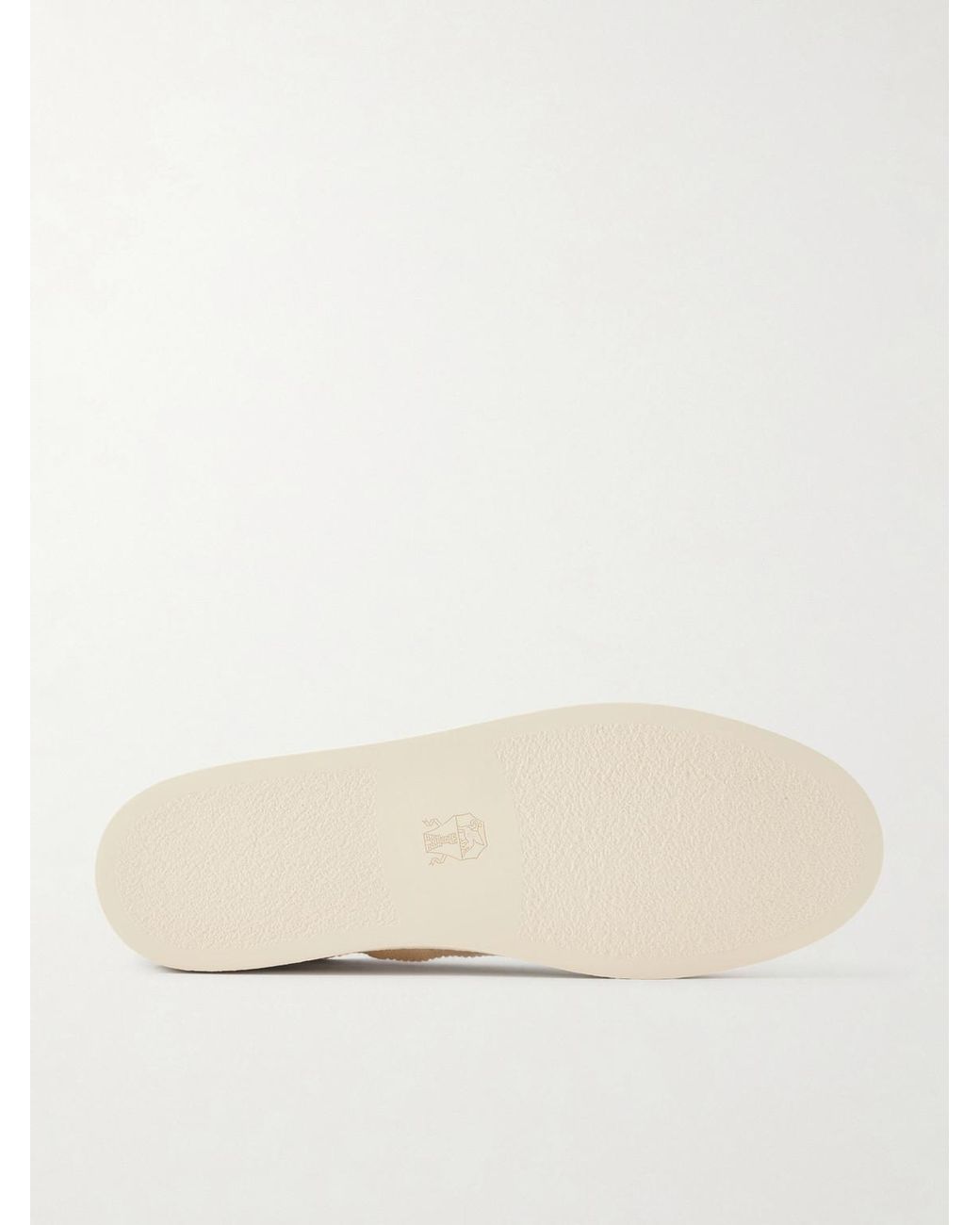 Brunello Cucinelli Natural Suede And Cotton Sneakers for men