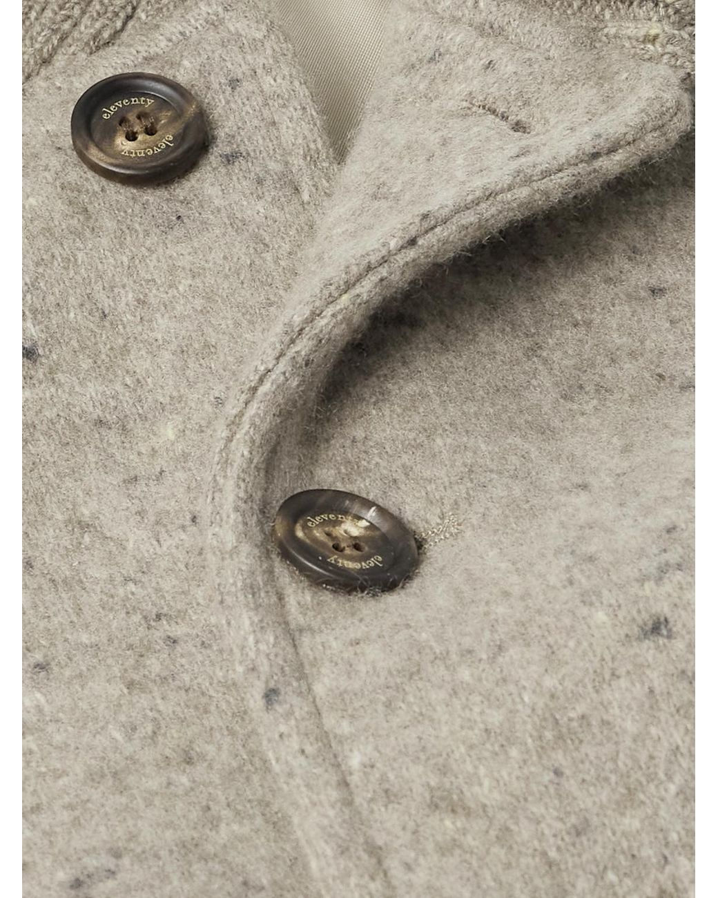 Eleventy Natural Shawl-collar Wool And Cashmere-blend Bomber Jacket for men