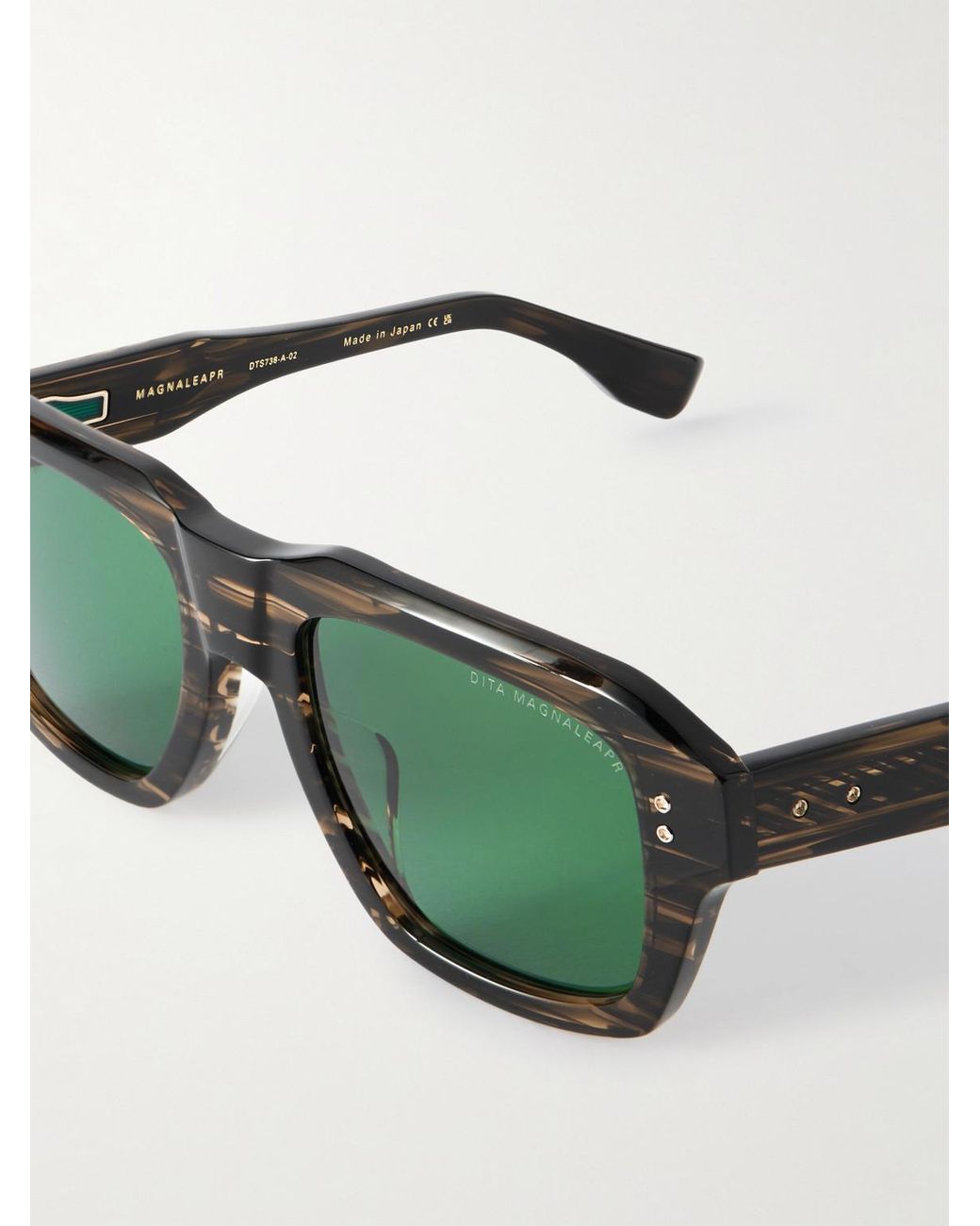 Dita Eyewear Green Magnaleapr D-Frame Tortoiseshell Acetate Sunglasses for men