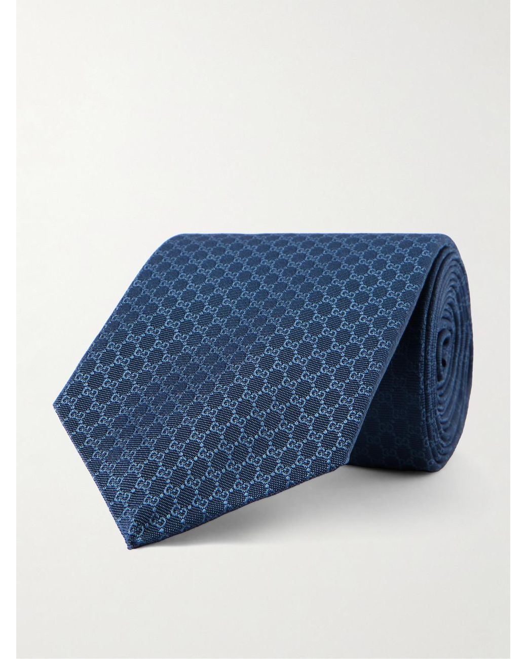 Gucci Blue 7Cm Logo-Jacquard Silk Tie for men