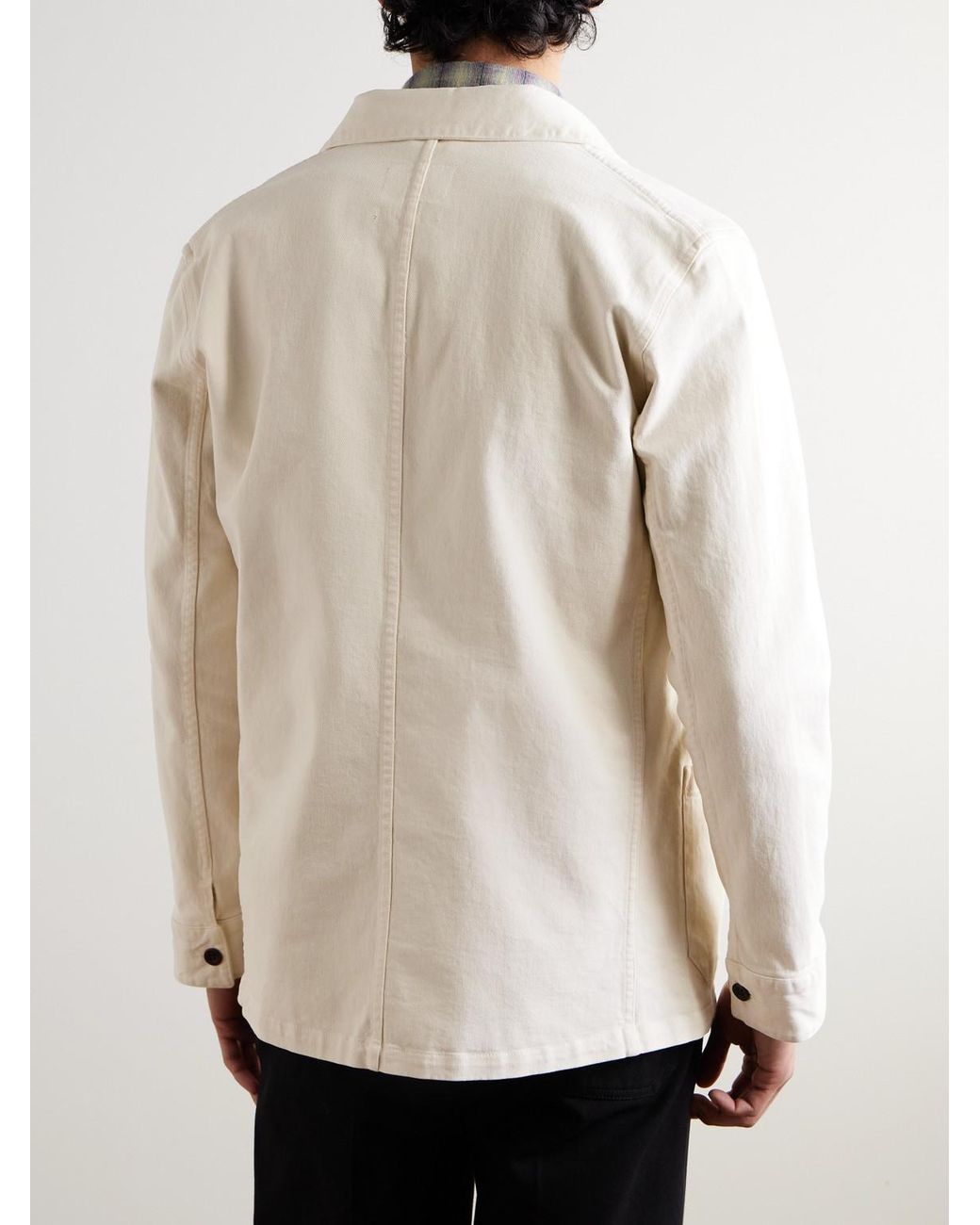 Portuguese Flannel Natural Labura Stretch-Cotton Twill Overshirt for men