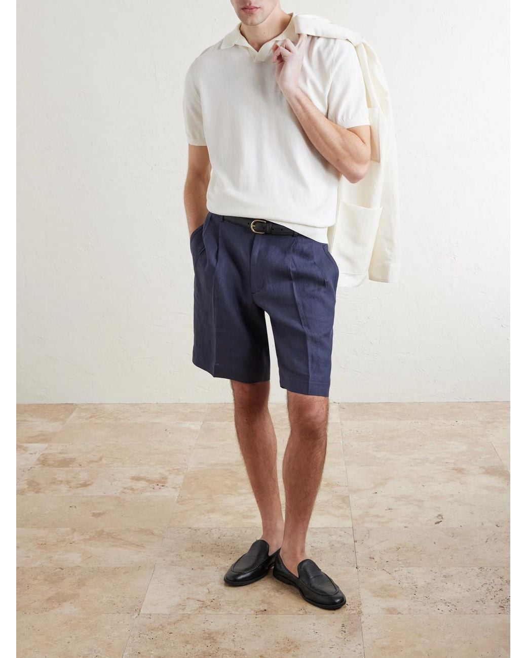 Rubinacci White Cotton Polo Shirt for men