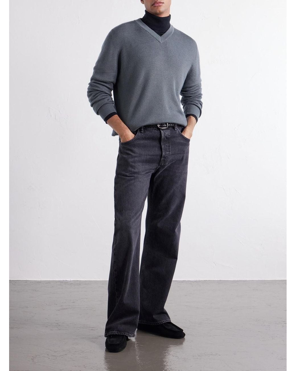 Begg x Co Blue Adrien Cashmere Sweater for men