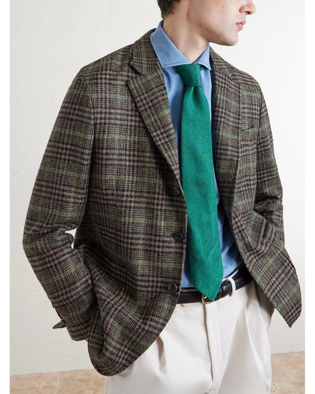 Rubinacci Green 9Cm Silk Tie for men
