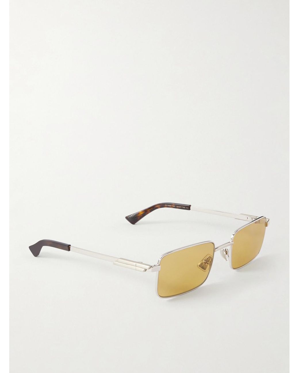 Bottega Veneta Natural Square-frame Silver-tone Metal Sunglasses for men