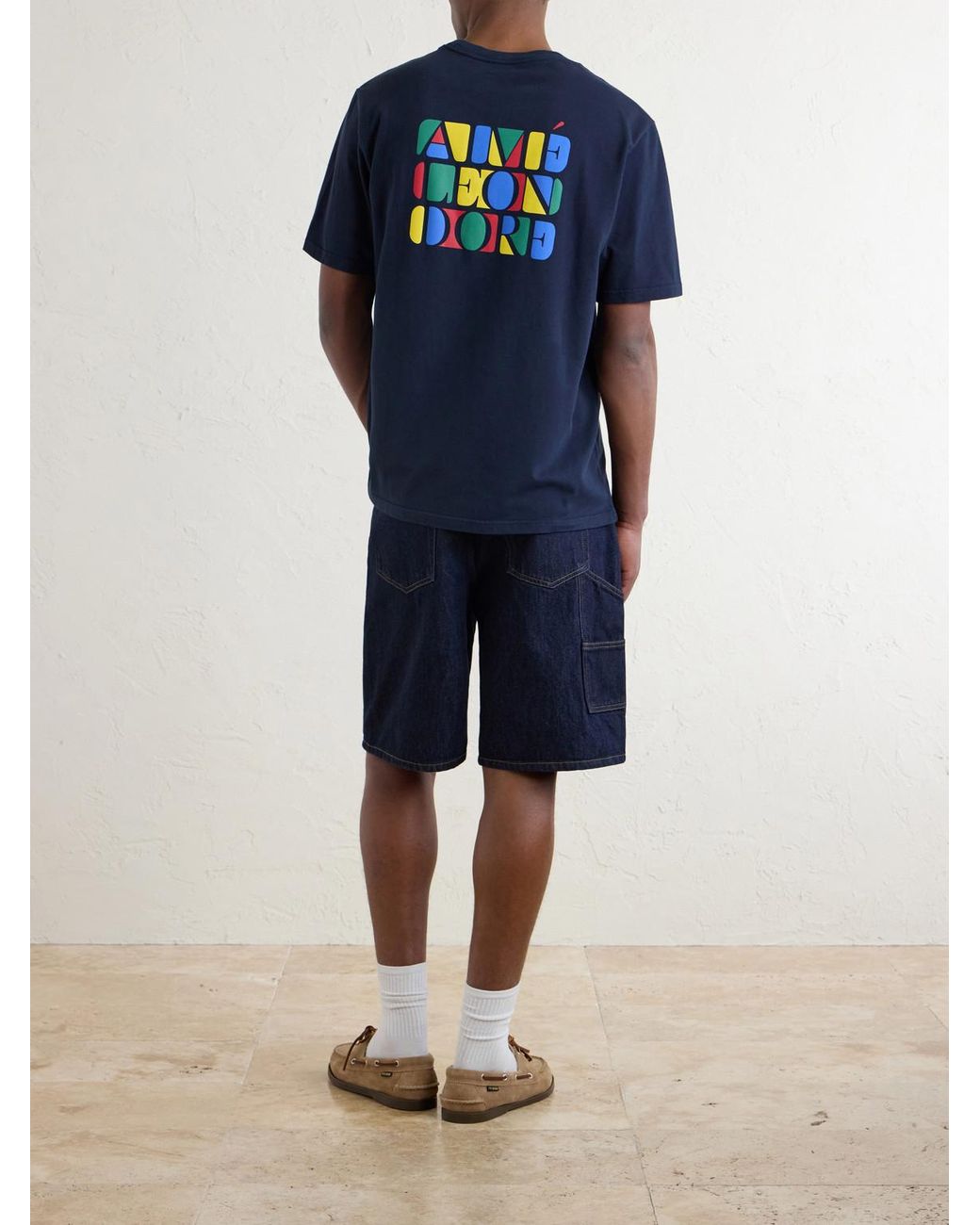 Aimé Leon Dore Blue Logo-Print Cotton-Jersey T-Shirt for men
