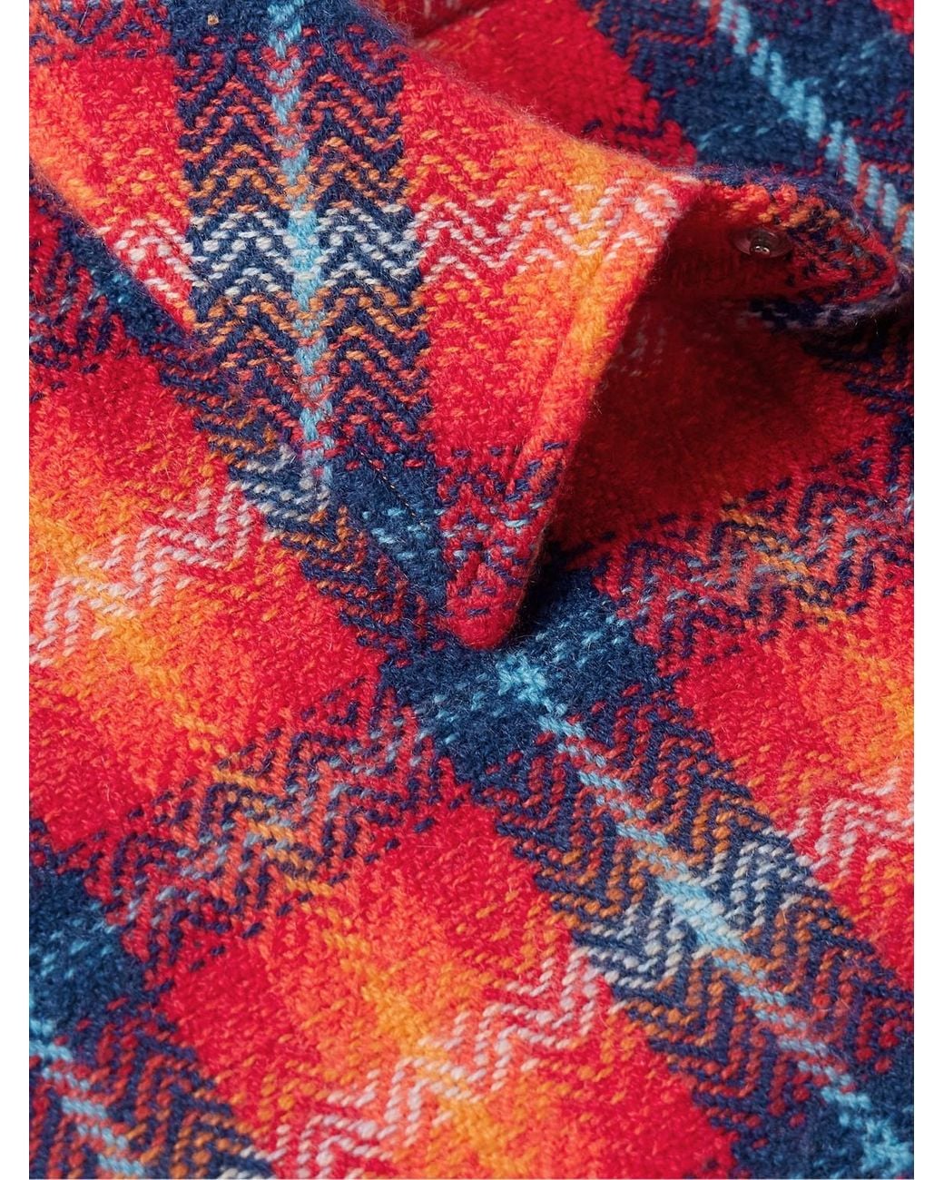 God's True Cashmere Red Checked Cashmere Shirt for men