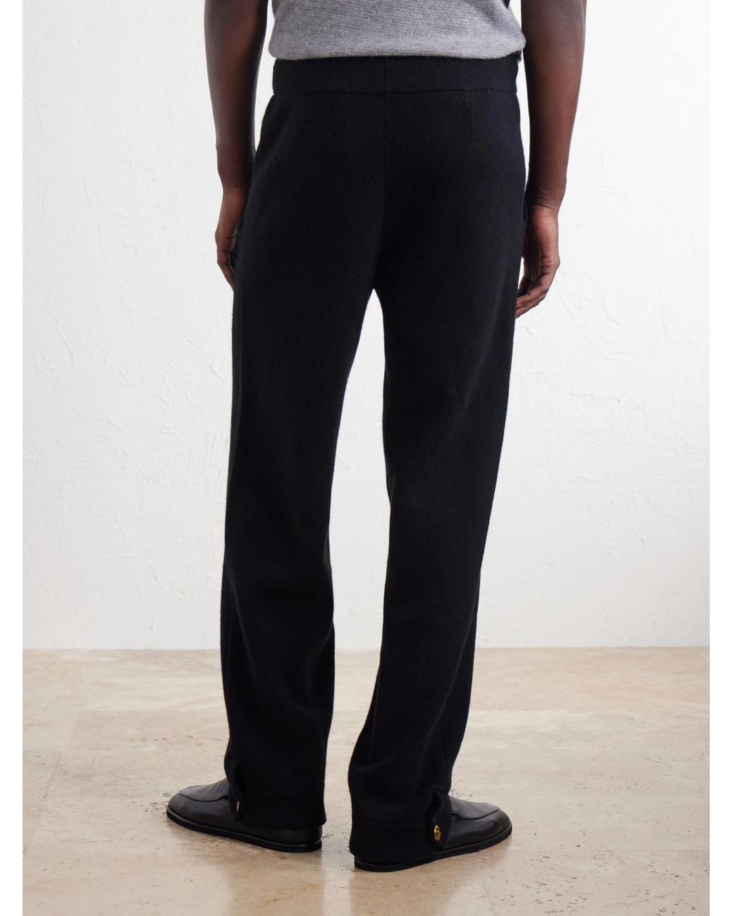 God's True Cashmere Blue Straight-Leg Cashmere Drawstring Trousers for men