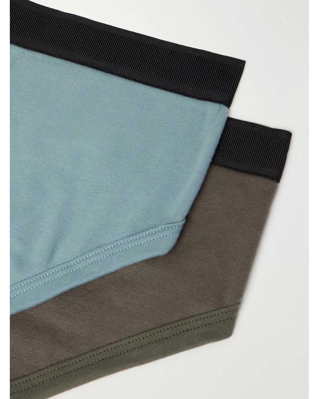 Tom Ford Blue Two-Pack Stretch-Cotton Briefs for men