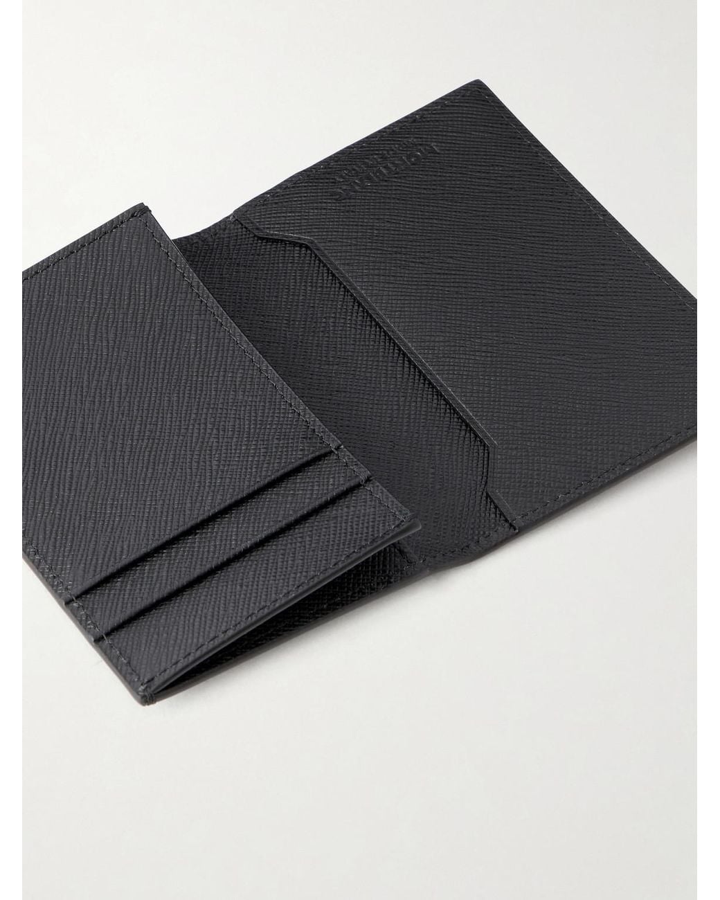Montblanc Black Cross-Grain Leather Cardholder for men