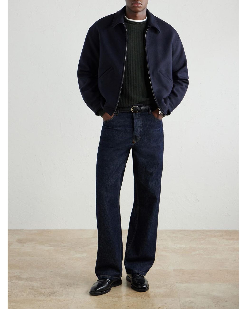 Inis Meáin Black Merino Wool And Cashmere-Blend Sweater for men