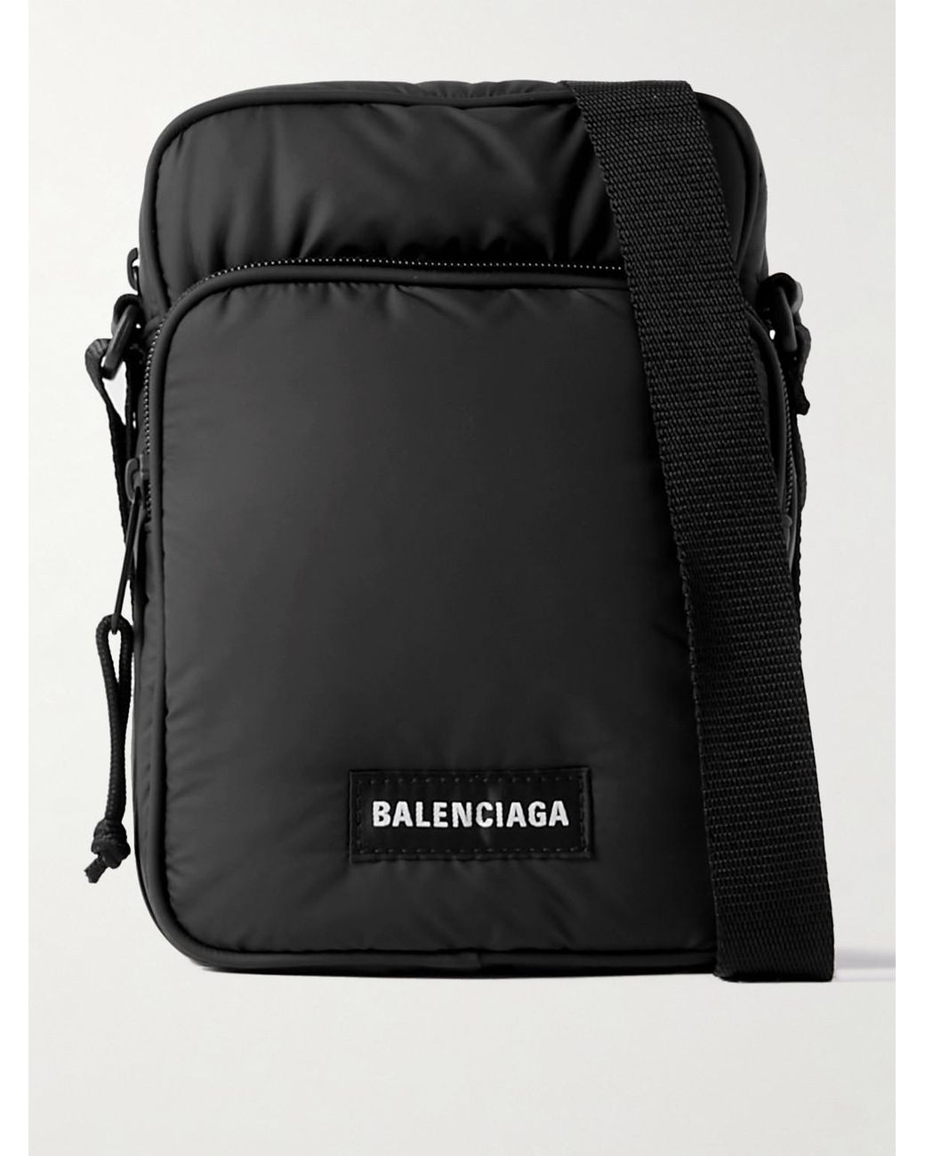 Balenciaga Explorer Logo Appliqued Padded Nylon Messenger Bag in Black for Men Lyst UK