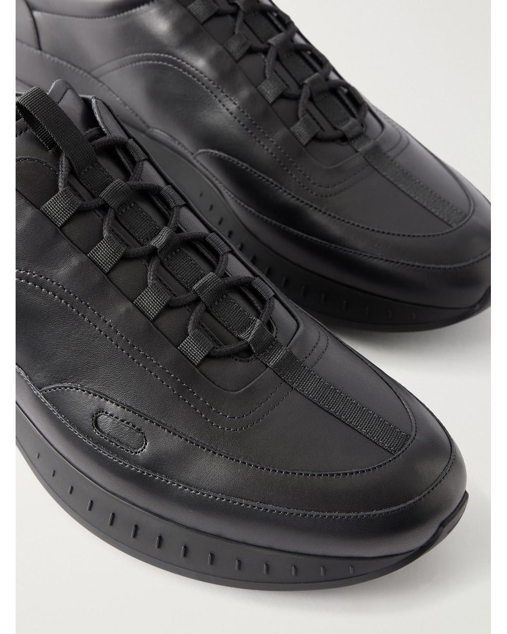 John Lobb Black Stream Leather Sneakers for men