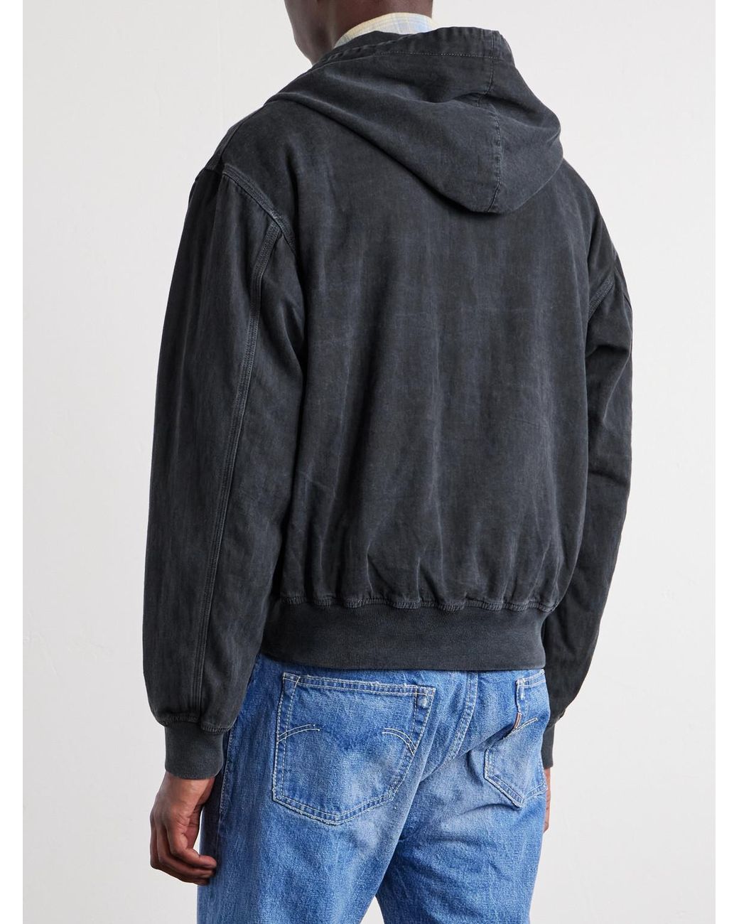 Remi Relief Black Cotton-Twill Hooded Blouson Jacket for men