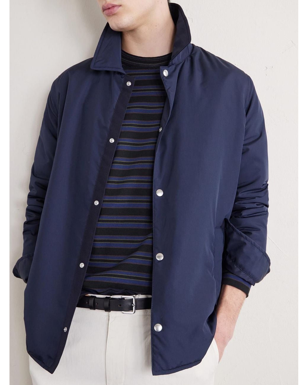 Slowear Blue Padded Shell Overshirt for men