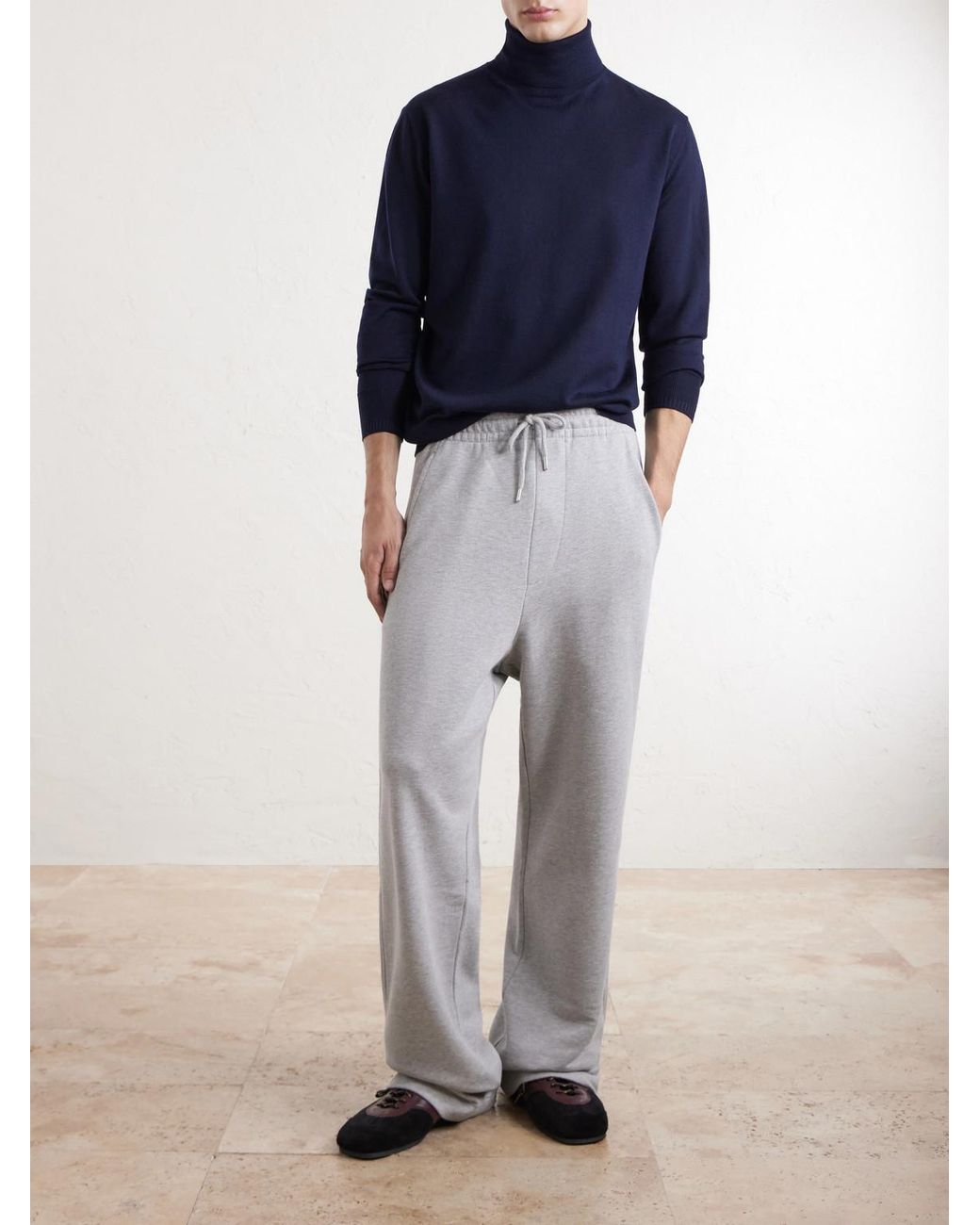 Dries Van Noten Blue Merino Wool Rollneck Sweater for men
