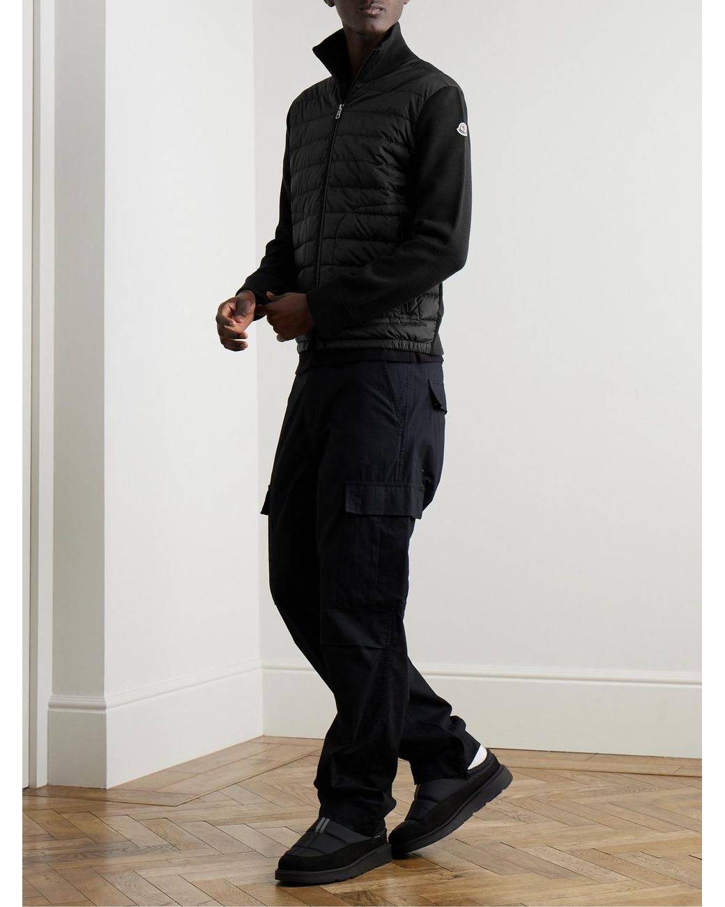 Moncler Black Puffer Cardigan for men