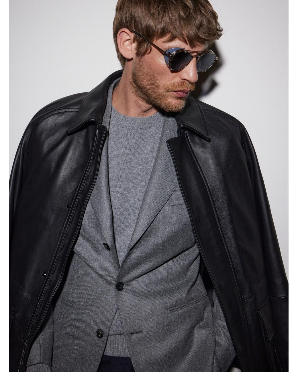 Garrett Leight Blue Ocampo Double-Bridge Round-Frame-Tone Metal Sunglasses for men