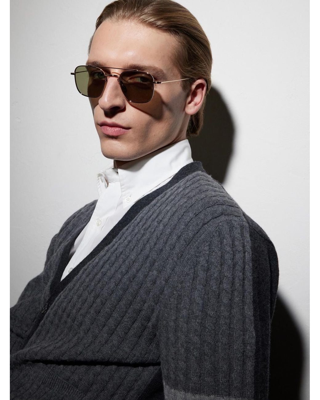 Thom Browne Natural Aviator-Style Titanium Sunglasses for men