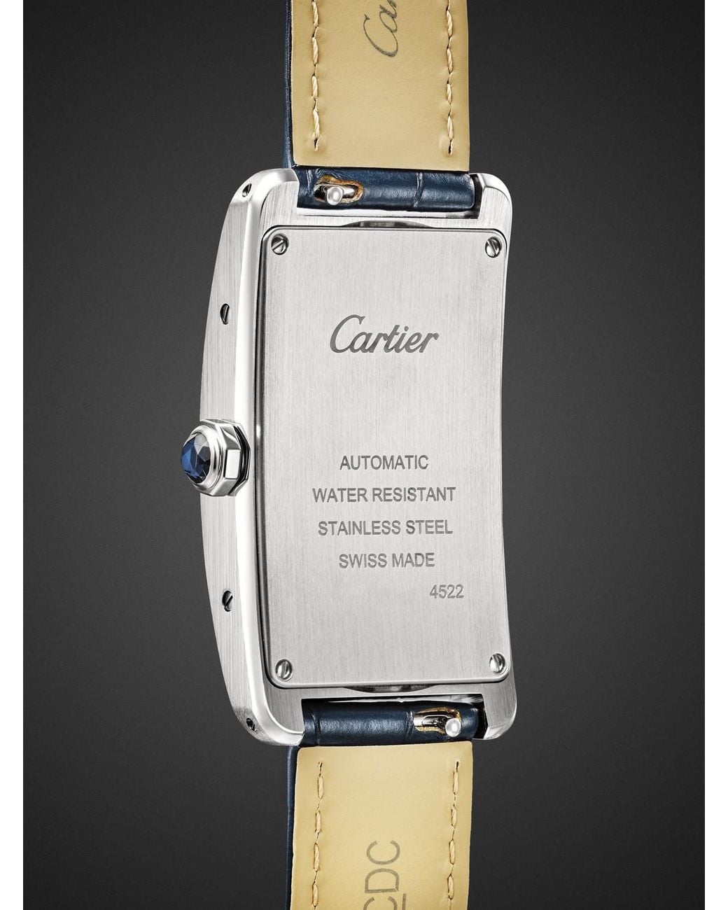 Cartier Black Tank Américaine Automatic Stainless Steel Watch, Ref. Wsta0083 for men