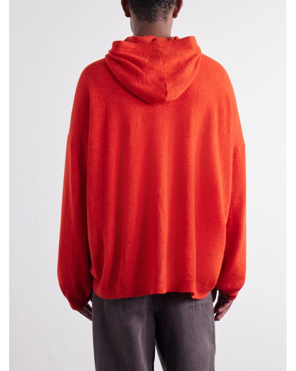 Casey Casey Red Knitted Hoodie for men
