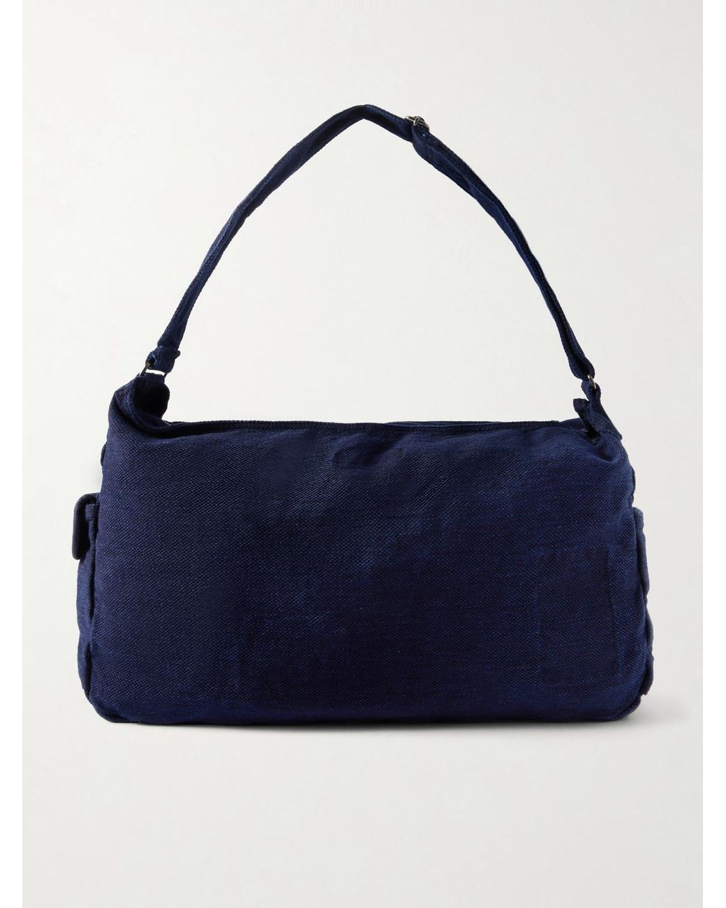 FRIZMWORKS Blue Sashiko Denim Messenger Bag for men