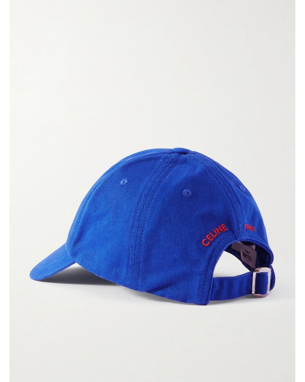 Vivienne Logo-Embroidered Cotton-Twill Baseball Cap di Céline in Blue da Uomo