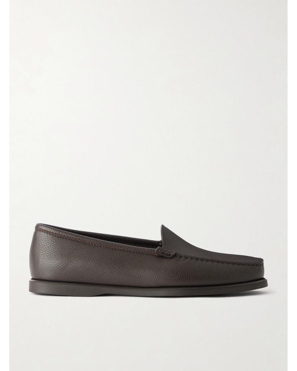 Morjas White The Venetian Full-Grain Leather Loafers for men