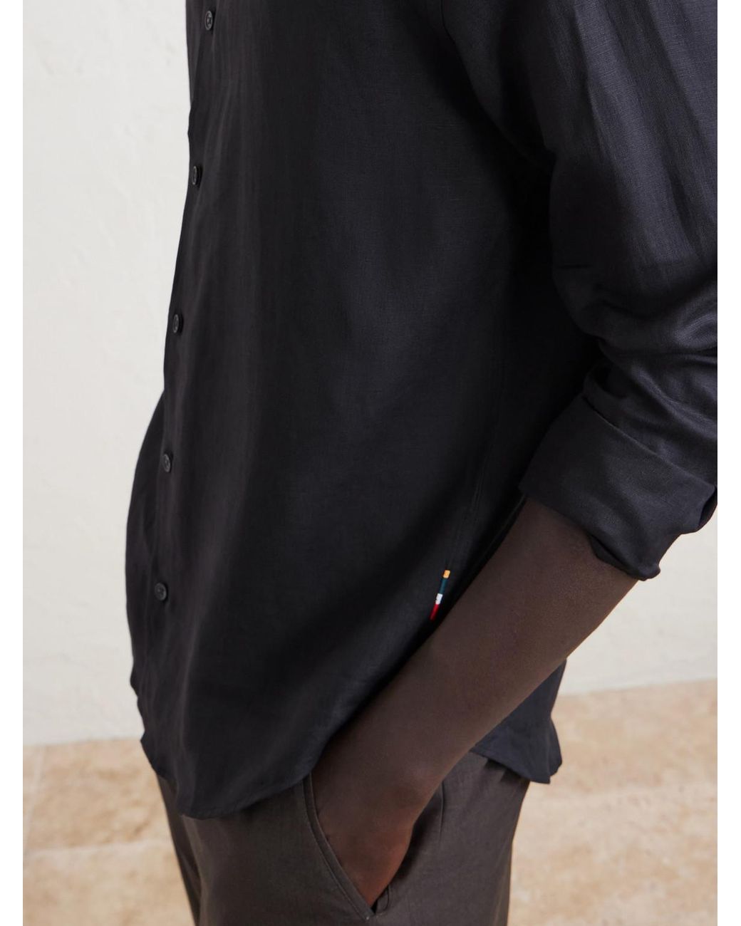 Orlebar Brown Blue Giles Linen Shirt for men