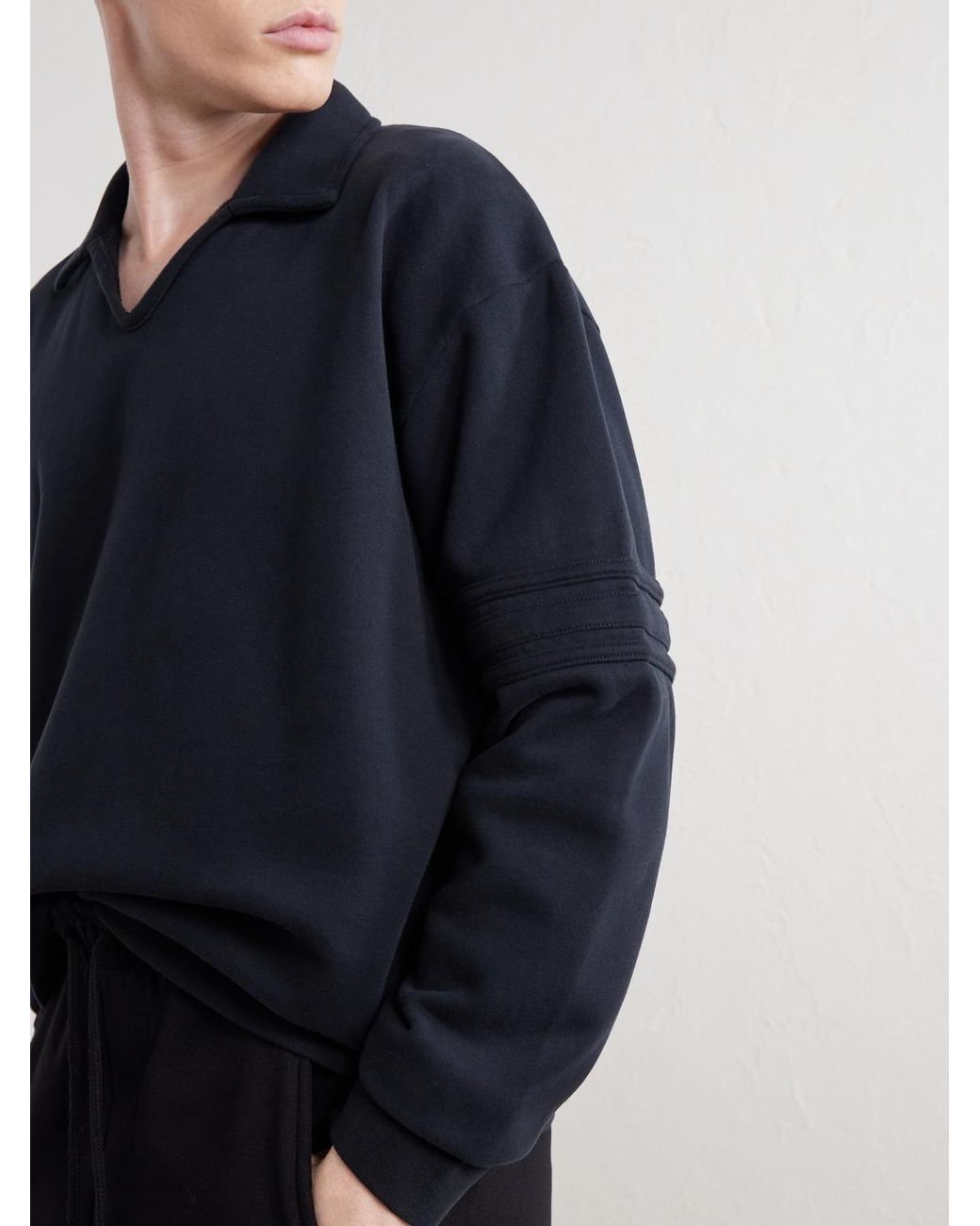Bode Blue Crew Polo Cotton-Jersey Sweatshirt for men