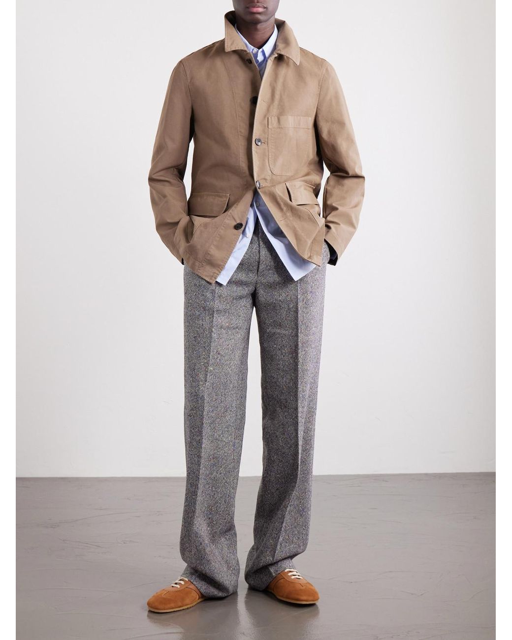 Dries Van Noten Natural Braxton Garment-Dyed Cotton Jacket for men