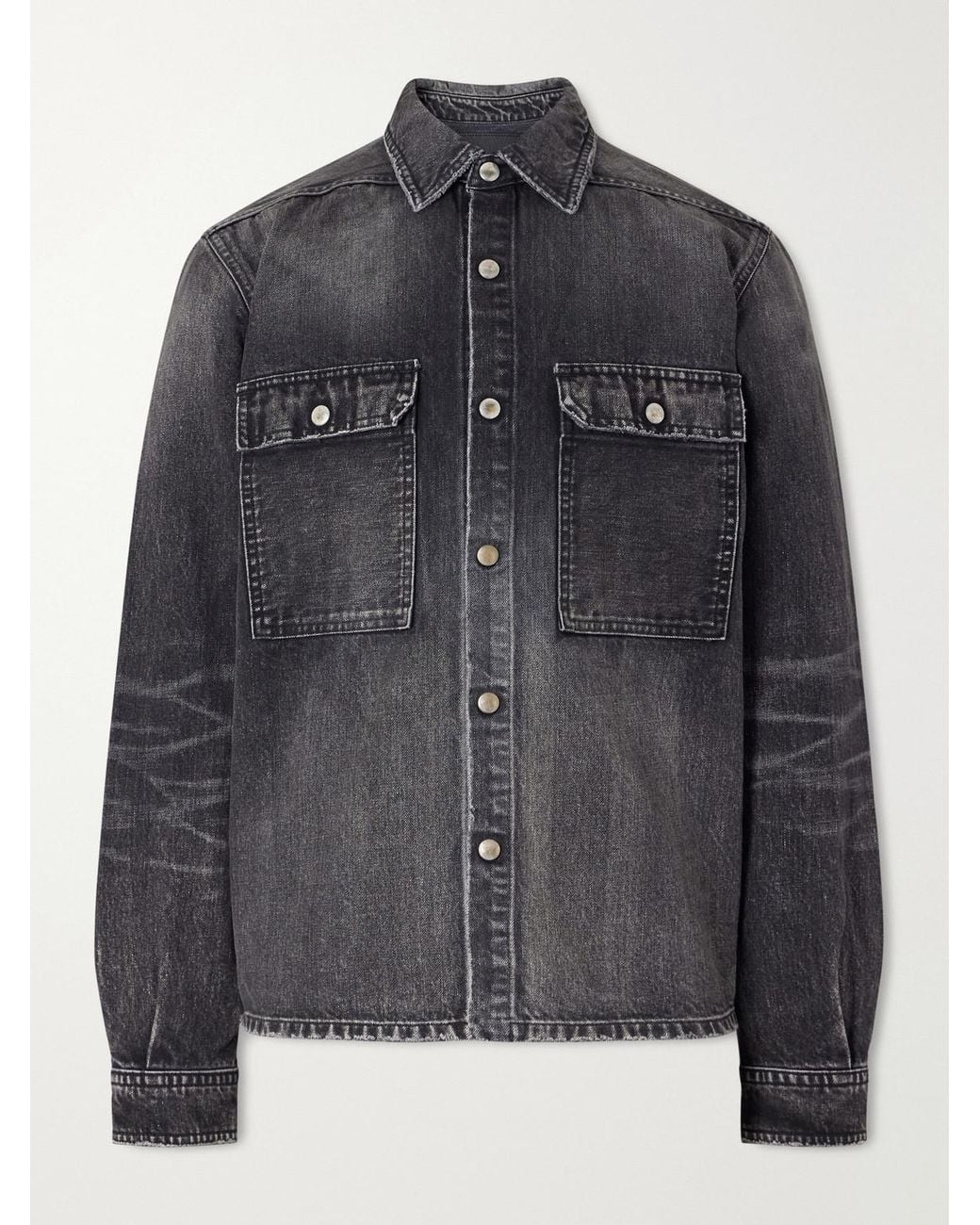 Rick Owens Black Denim Overshirt for men