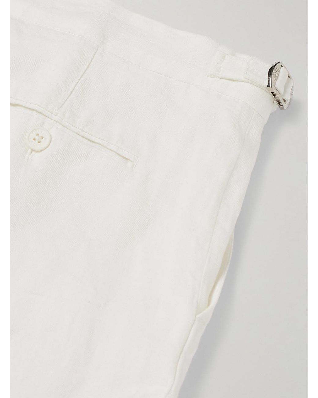 Orlebar Brown White Norwich Straight-leg Linen Shorts for men