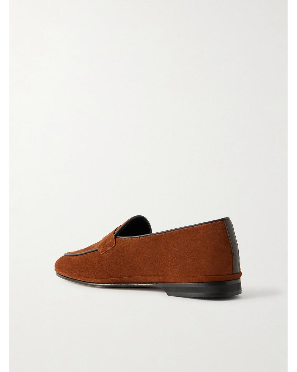 Rubinacci Brown Suede Penny Loafers for men
