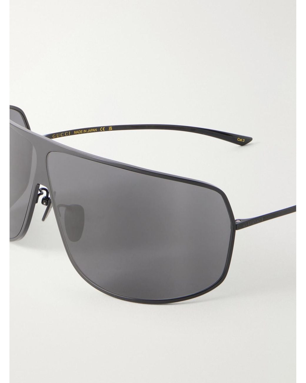 Gucci Gray Mask Aviator-style Metal Sunglasses for men