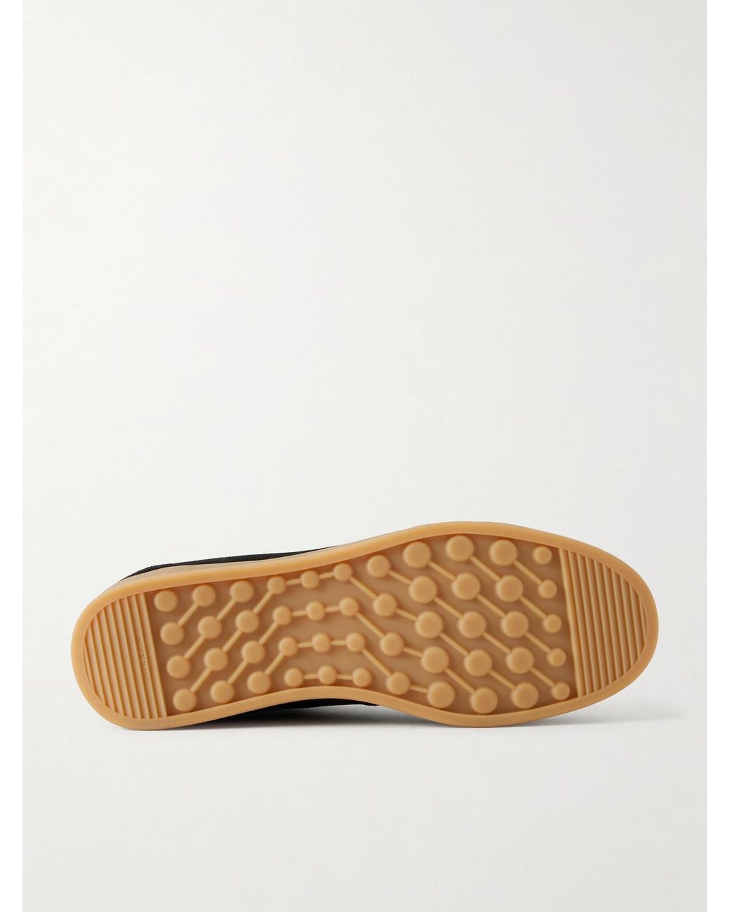 Mr P. Black Leather-trimmed Suede Sneakers for men