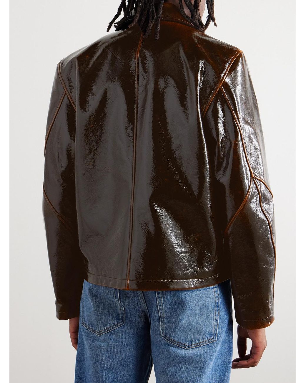 Séfr Buck Coated Wool-Blend Jacket in Brown for Men | Lyst UK