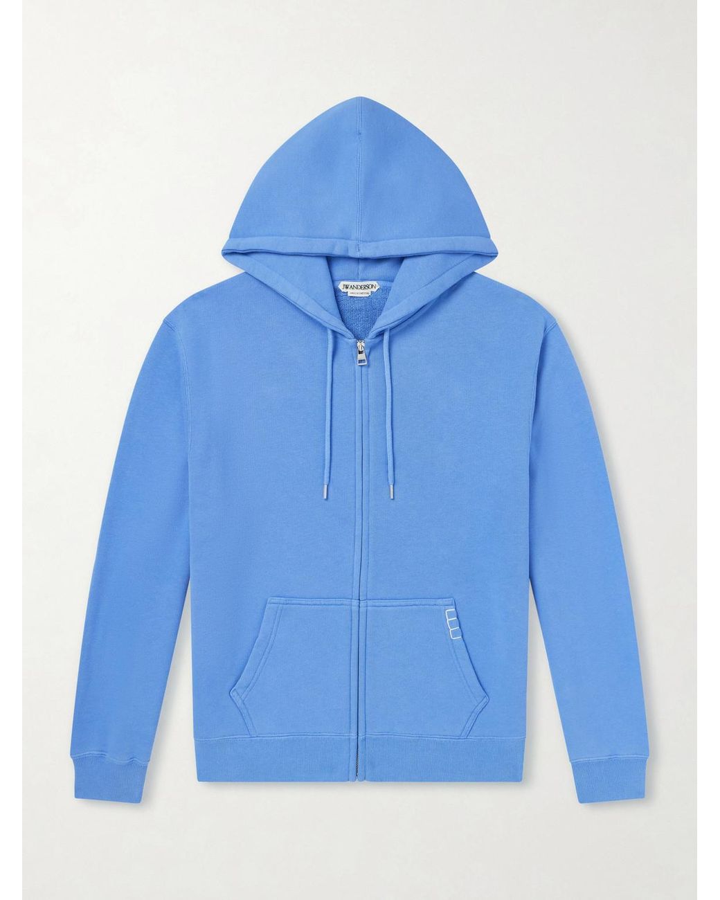 J.W. Anderson Blue Cotton-Jersey Zip-Up Hoodie for men