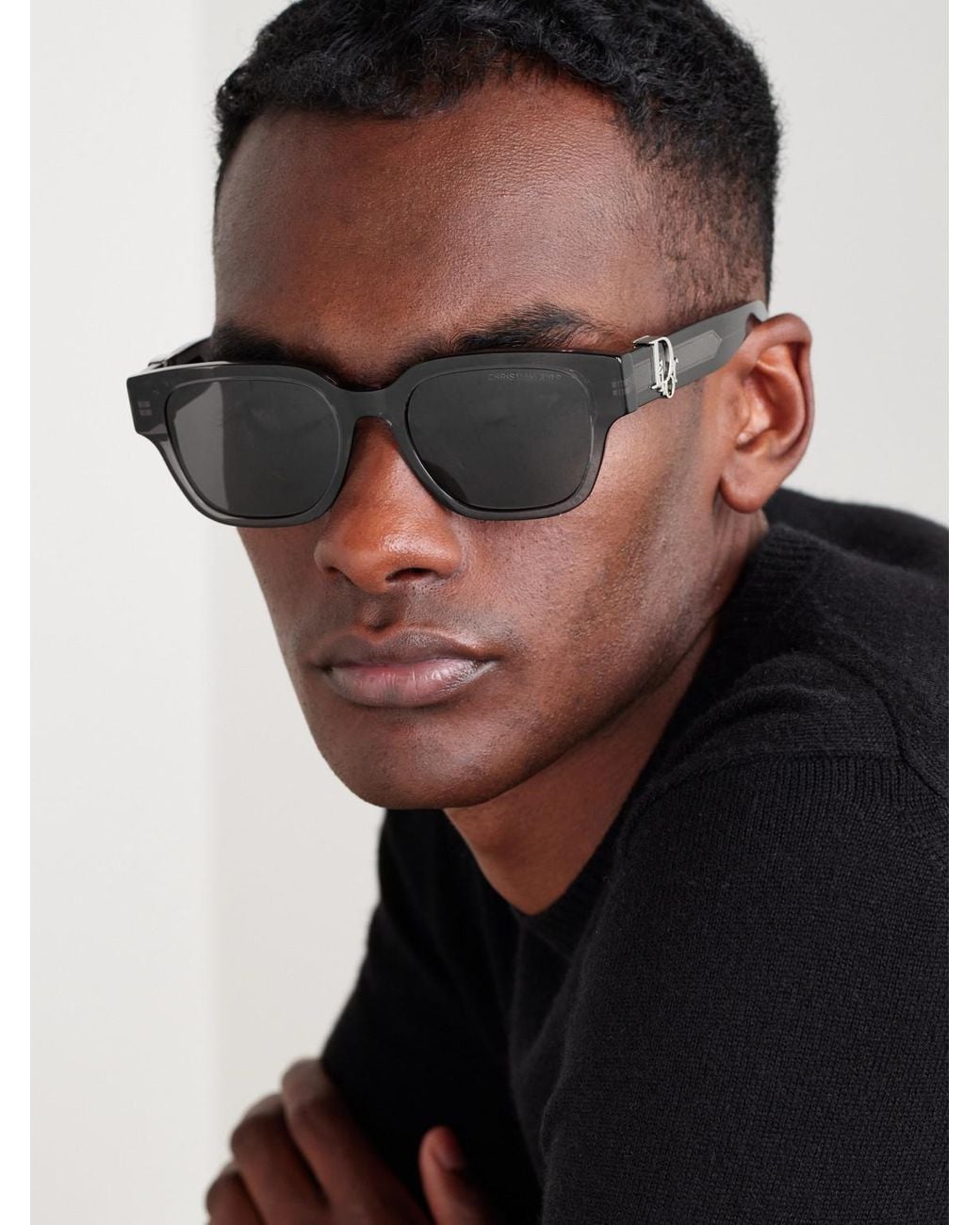 Dior Oblique S1I Square-Frame Acetate Sunglasses di Dior in Black da Uomo