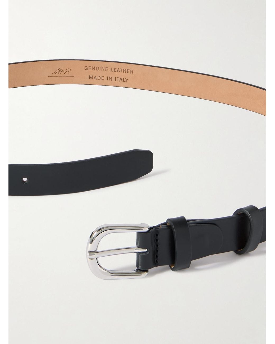 Mr P. Black 2.5cm Leather Belt for men