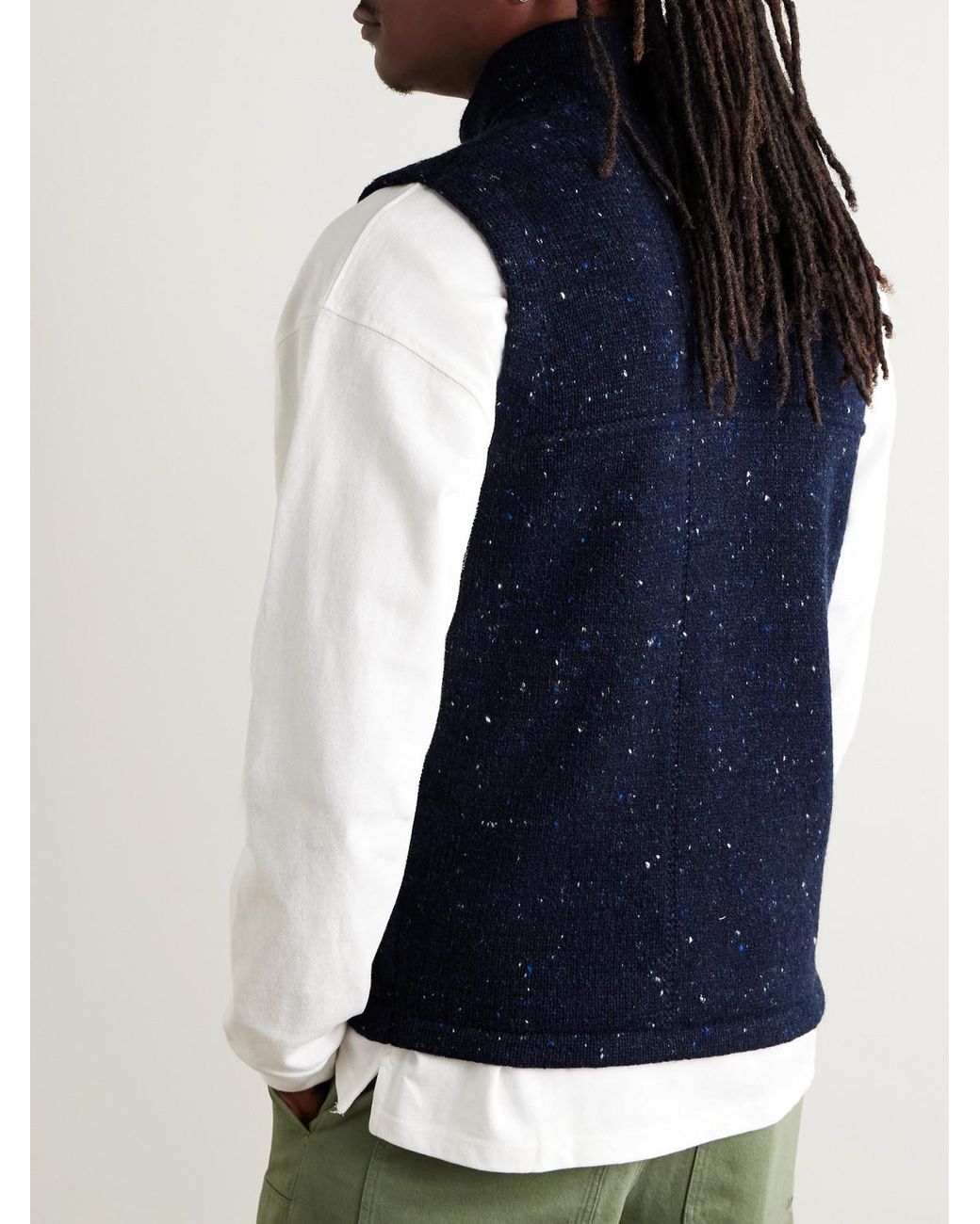 Inis Meáin Blue Lifeline Merino Wool And Cashmere-blend Gilet for men