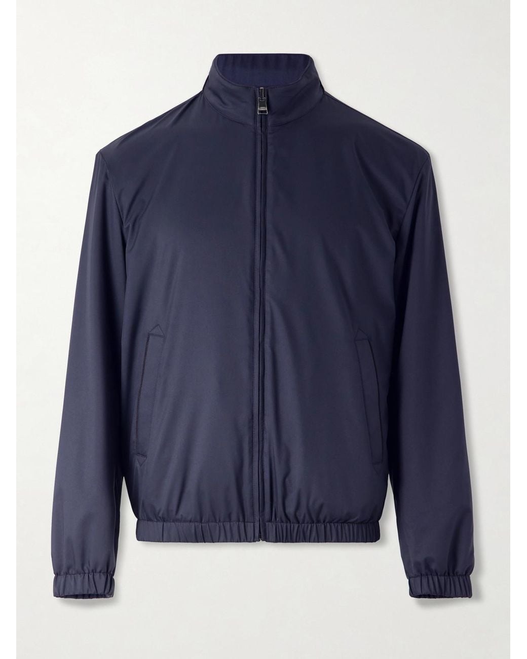 Canali Blue Reversible Shell Bomber Jacket for men