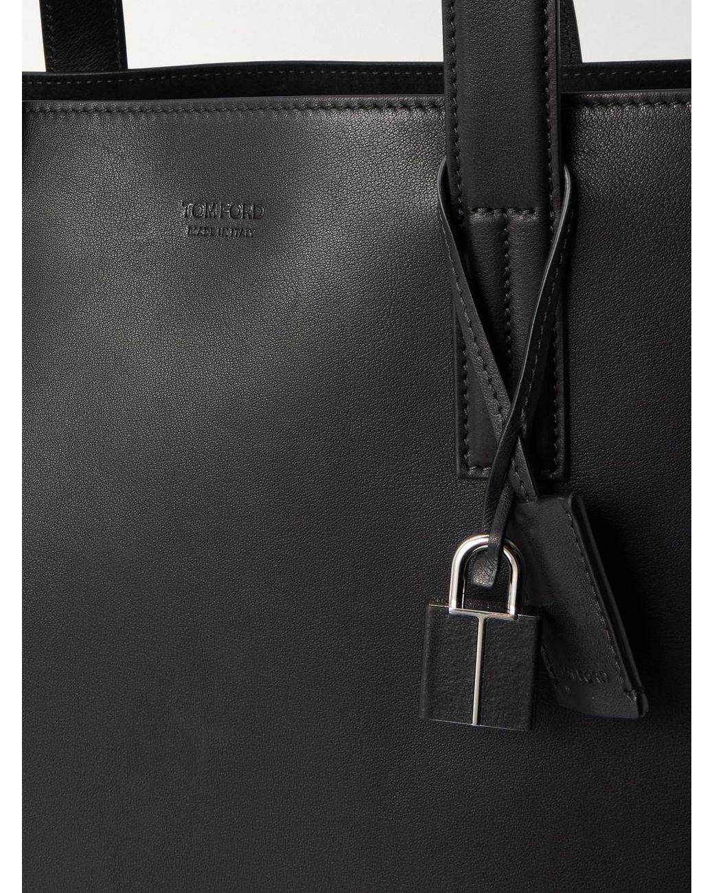 Tom Ford Black Leather Tote Bag for men