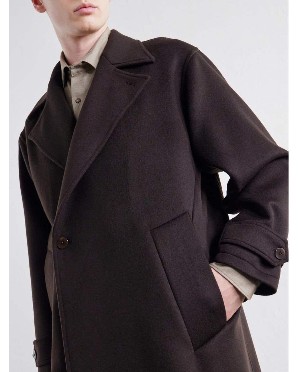 STÒFFA Black Brushed-Cashmere Coat for men