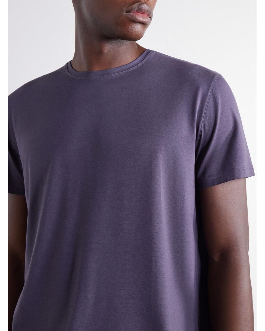 Derek Rose Blue Basel Stretch-Modal Jersey Pyjama T-Shirt for men